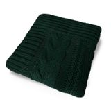Manta Peseira De Tricot 90x180 Cm - Trançada Verde Esmeralda