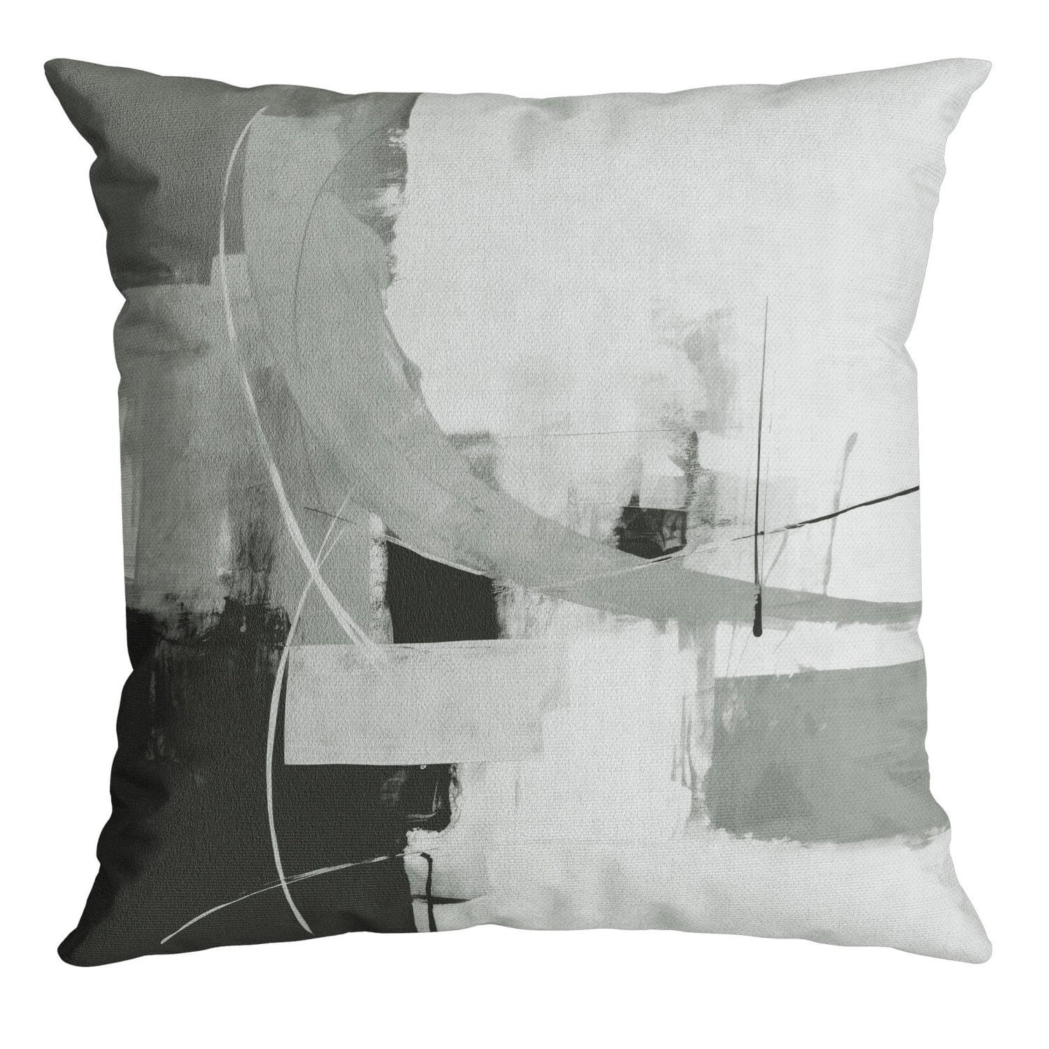 Capa Para Almofada Velveteen 782 43 Cm X 43 Cm Preta/cinza