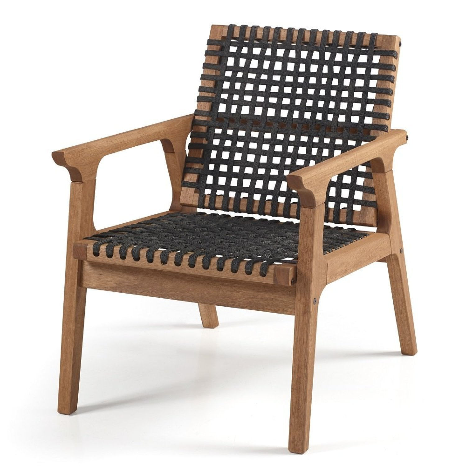 Poltrona Fixa De Madeira E Corda Náutica Traço Casa E Jardim Móveis Stain Jatobá