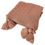 Manta Peseira De Tricot 90x180 Cm Com Tassel - Diamond Rose