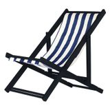 Espreguiçadeira Preguiçosa Dobrável Sem Braço Black Listrado Azul E Branco