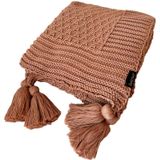 Manta Peseira De Tricot 90x180 Cm Com Tassel - Colméia Rose
