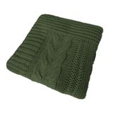 Manta Peseira De Tricot 90x180 Cm - Trançada Verde Militar