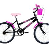 Bicicleta Aro 20 Quadro Mtb Em Aço Girl Infantil Preto