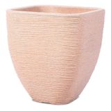 Conjunto De 5 Vasos Decorativo Quadrado Nice 28 Jardim E Varanda Bege