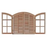 Janela De Madeira De Abrir 140x120cm 4 Folhas Rodam Eucalipto
