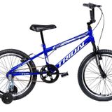 Bicicleta Aro 20 Infantil Bmx Cross Roda Lateral Azul