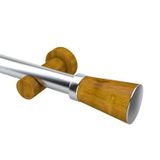 Kit Completo Varão Jade Nobre Plus 28mm 3 Metros Com 2 Emendas - Quarto Ou Sala Cumaru