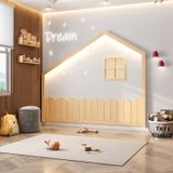 Moldura Infantil Casinha Dream Decor Com Led Casatema Branco / Natural