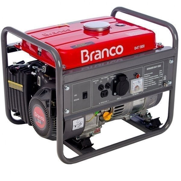 Gerador A Gasolina 220v B4t1300 Branco Vermelho