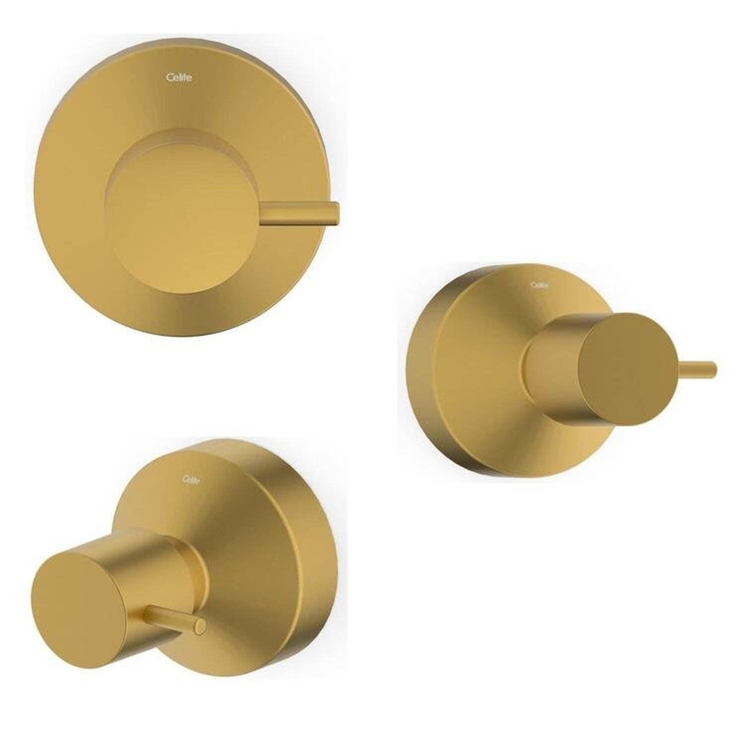 Kit Com 3 Acabamento De Registro Base Reforma 1.1/4 E 1.1/2 Basic Gold Matte