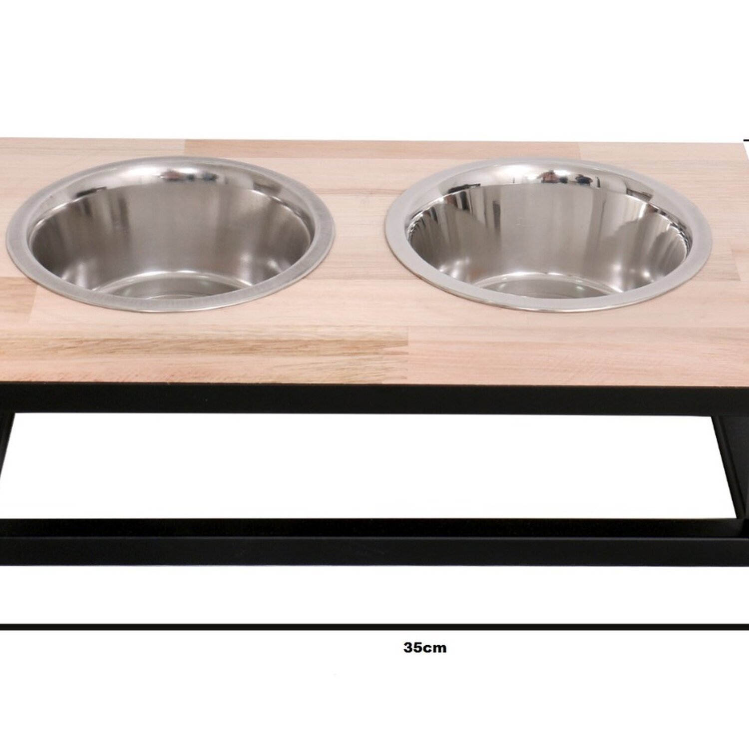 Comedouro E Bebedouro Polly Pequeno Preto/amadeirado