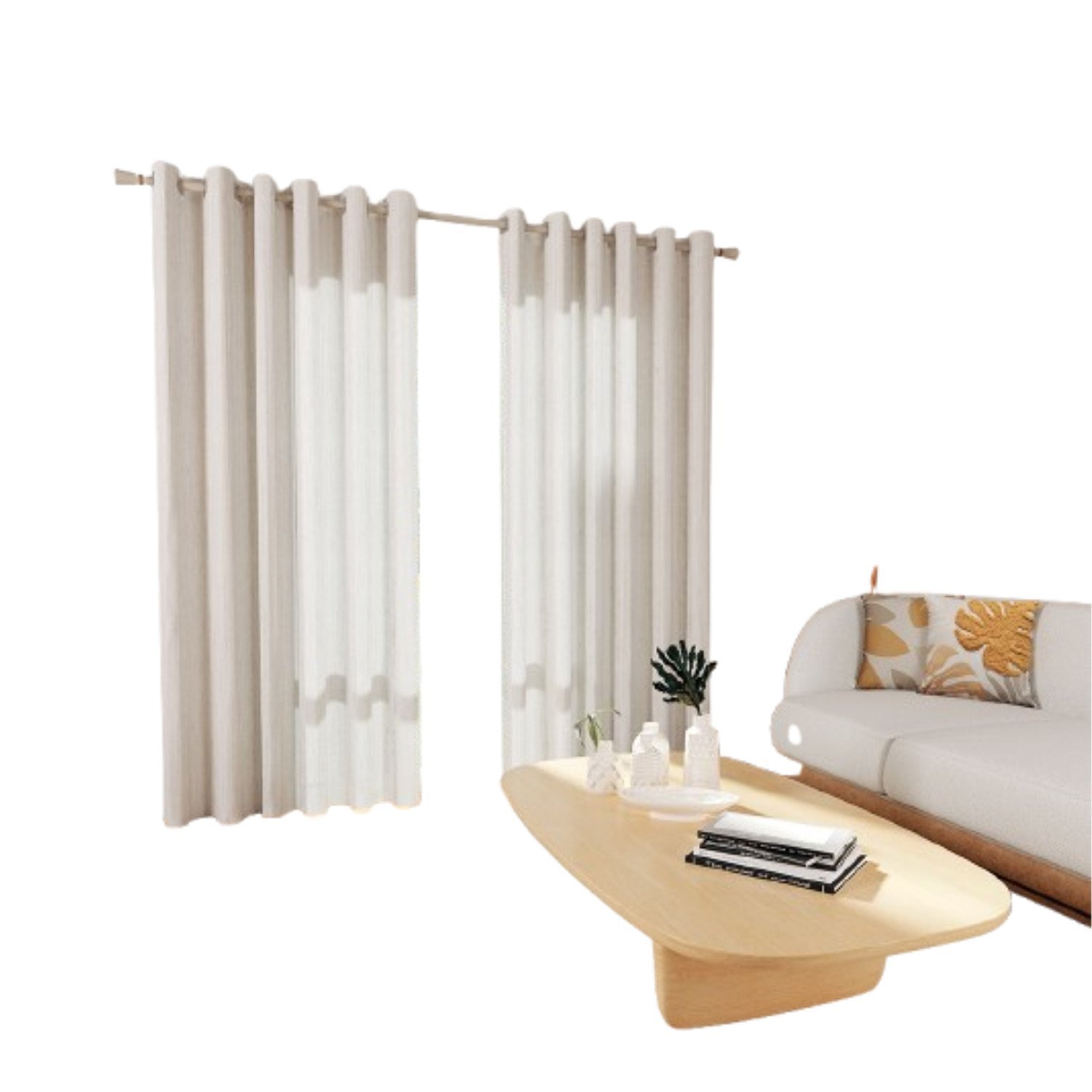 Cortina Quarto E Sala 300 X 180 Cm Havana Bege