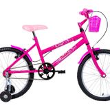Bicicleta Aro 20 Infantil Mtb Girl Com Roda Lateral Pink