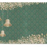 Kit 2 Jogo Americano Sino Dourado De Natal 47x33cm Verde