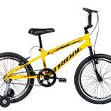 Bicicleta Aro 20 Infantil Bmx Cross Roda Lateral Amarelo