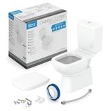 Kit De Bacia Com Caixa Acoplada Com Assento Termofixo E Itens De Instalação Debba Confort Roca Branco
