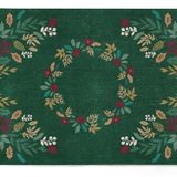 Kit 2 Jogo Americano Folhagens Frutos Nata 47x33cm Verde