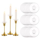 Protetores De Gotejamento De Velas Glasseam Glass Clear Bobeches Set 24