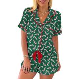 Conjunto De Pijama Kevamolly Feminino Com Estampa De Bastão De Doces De Natal