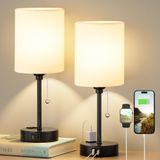 Candeeiro De Mesa Dicoool, Conjunto De Cabeceira De 2 Com Portas Usb E Tomada Ac