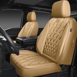 Capas De Assento De Carro Car Pass Piping Luxury Pu Leather Bege