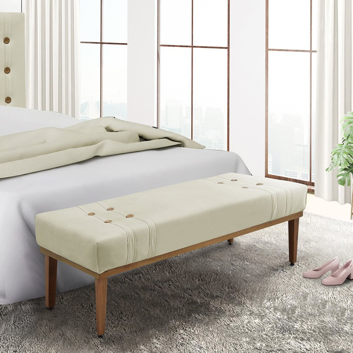 Calçadeira Recamier Casal Gênova Spezzia Decor Bege