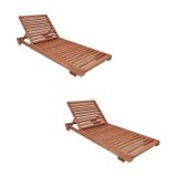 Conjunto 2 Espreguiçadeiras Madeira Maciça Roma Madeira
