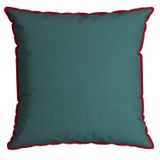 Capa Almofada Natalina Aveludada Lisa 43x43cm Com Cordonê Verde/vermelho