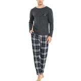 Pijama Sykooria Xadrez De Verão Para Homens De Algodão Grande E Alto