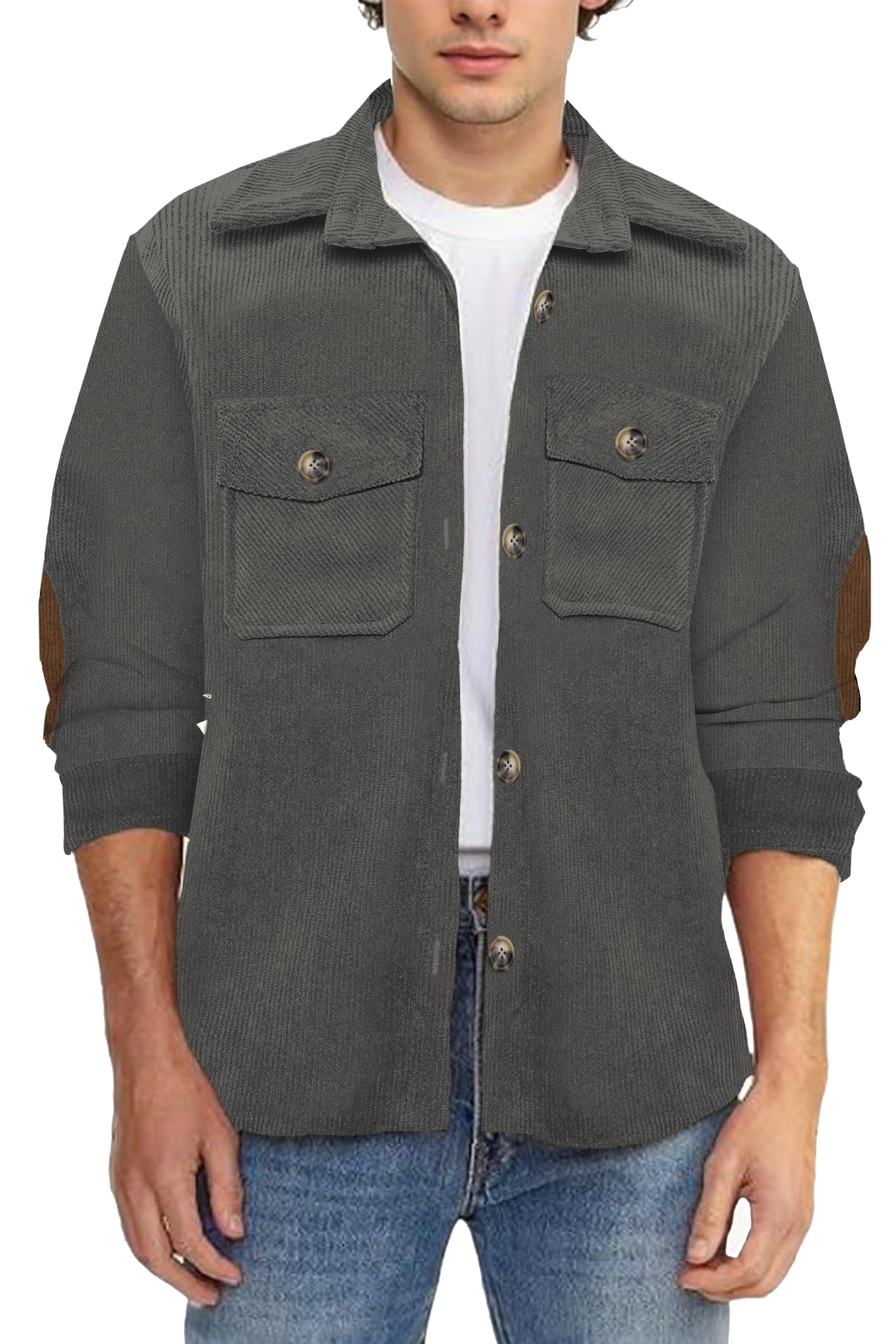 Jaqueta Sangtree Corduroy Casual De Manga Comprida Cinza 3gg Masculina