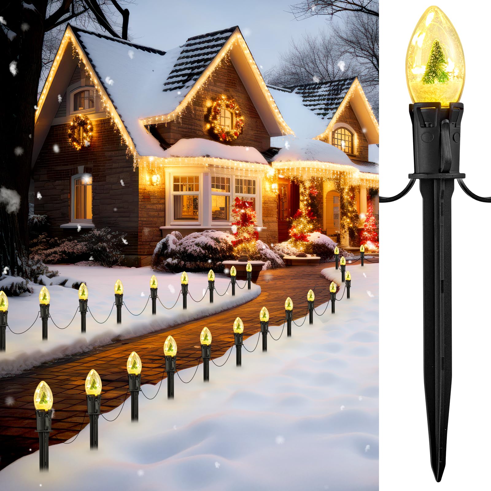 Luzes De Caminho De Natal Brightown C9 25m 20 Led Outdoor
