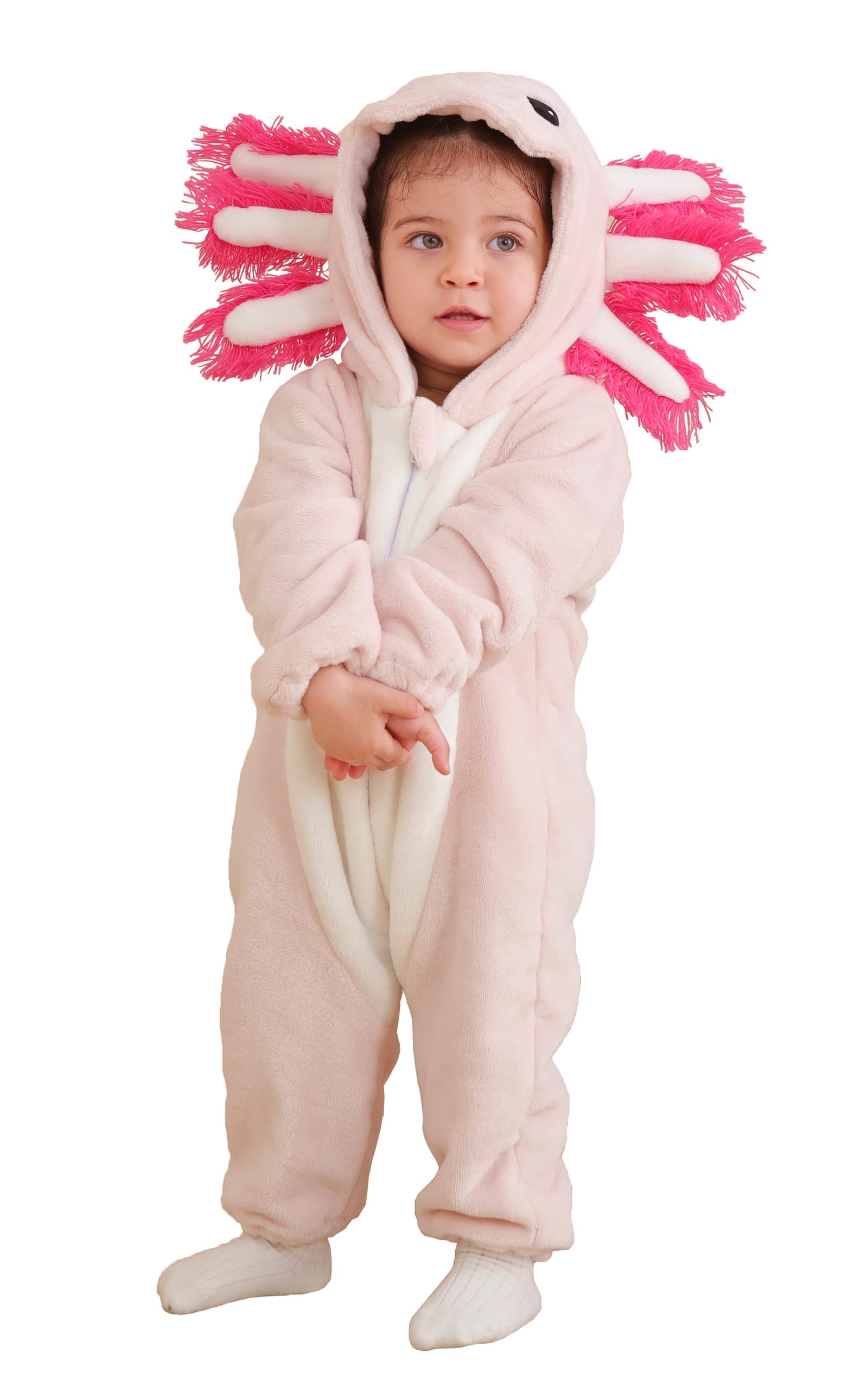 Costume Cuteon Axolotl Romper Flannel Para Crianças De 2 A 3 Anos