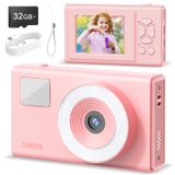 Câmera Digital Cimelr Uhd 4k 48mp 16x Zoom Kids Rosa