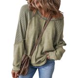 Moletom Shewin Casual Solto Com Gola Redonda, Pulôver, Verde, Feminino