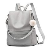 Mochila Cheruty Em Couro Pu Anti-roubo Feminina Cinza