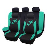 Conjunto Completo De Capas De Assento De Carro Flying Banner Butterfly Verde Menta