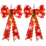 Decoração De Laço De Natal Brightown Led Vermelho Com Temporizador 40x60cm