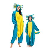 Pijama Deley, Macacão Axolotl Azul Unissex Para Crianças De Halloween