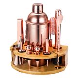 Conjunto De Coqueteleiras Lebarstor Com Suporte De 750 Ml, 12 Peças Em Ouro Rosa