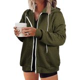 Blusão Shacket Eytino, Moletom Feminino Plus Size Com Zíper, 4x Verde