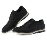 Sapatos Zoksove Vestido Casual Masculino, Lona Preta, Tamanho 12
