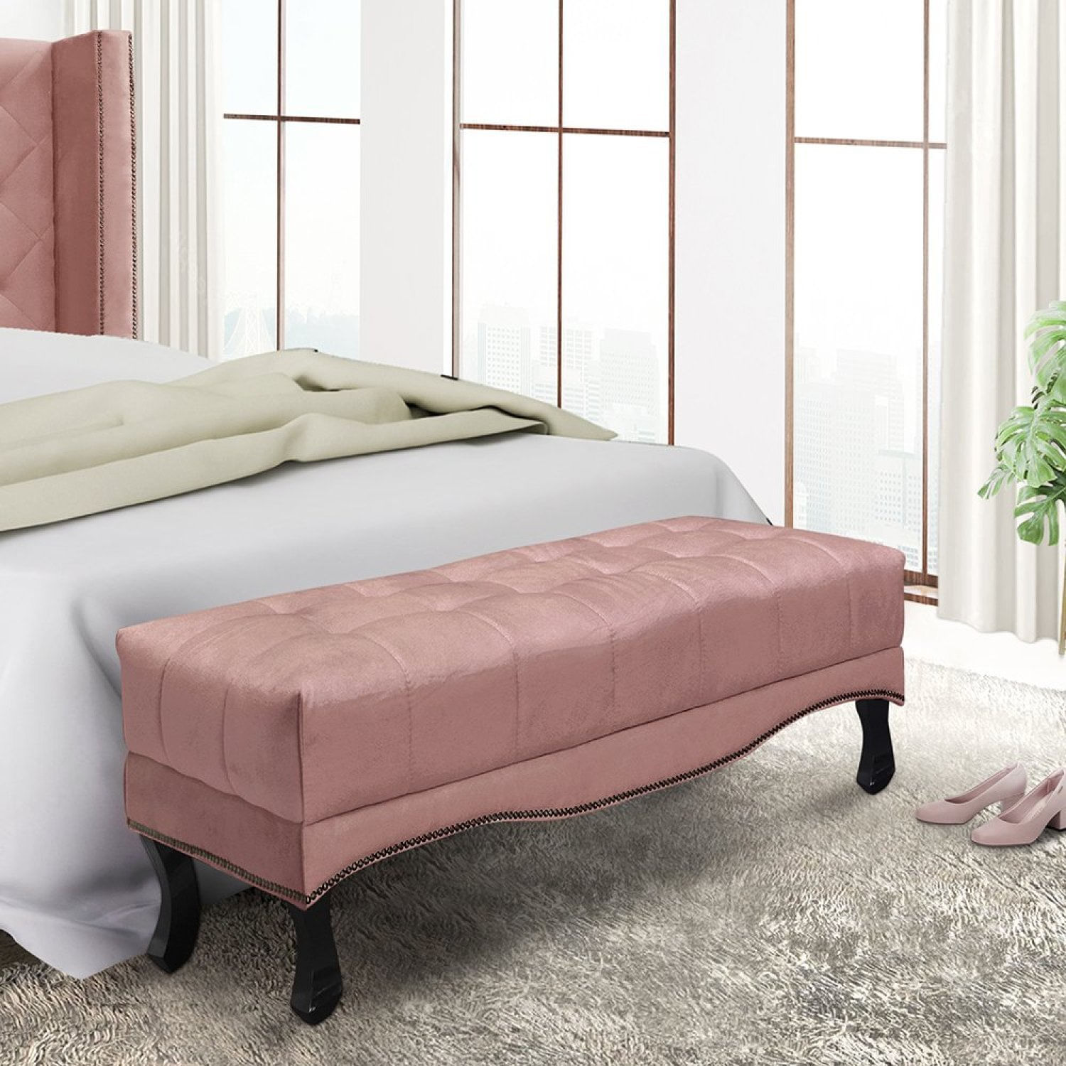 Calçadeira Recamier King Vicenza Spezzia Decor Rosa