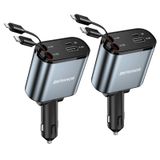 [carregador De Carro] Carregador De Carro Retrátil Deranor 4 Em 1 69w