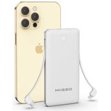 Carregador Portátil Com Banco De Energia De 10000mah Com Cabo Embutido