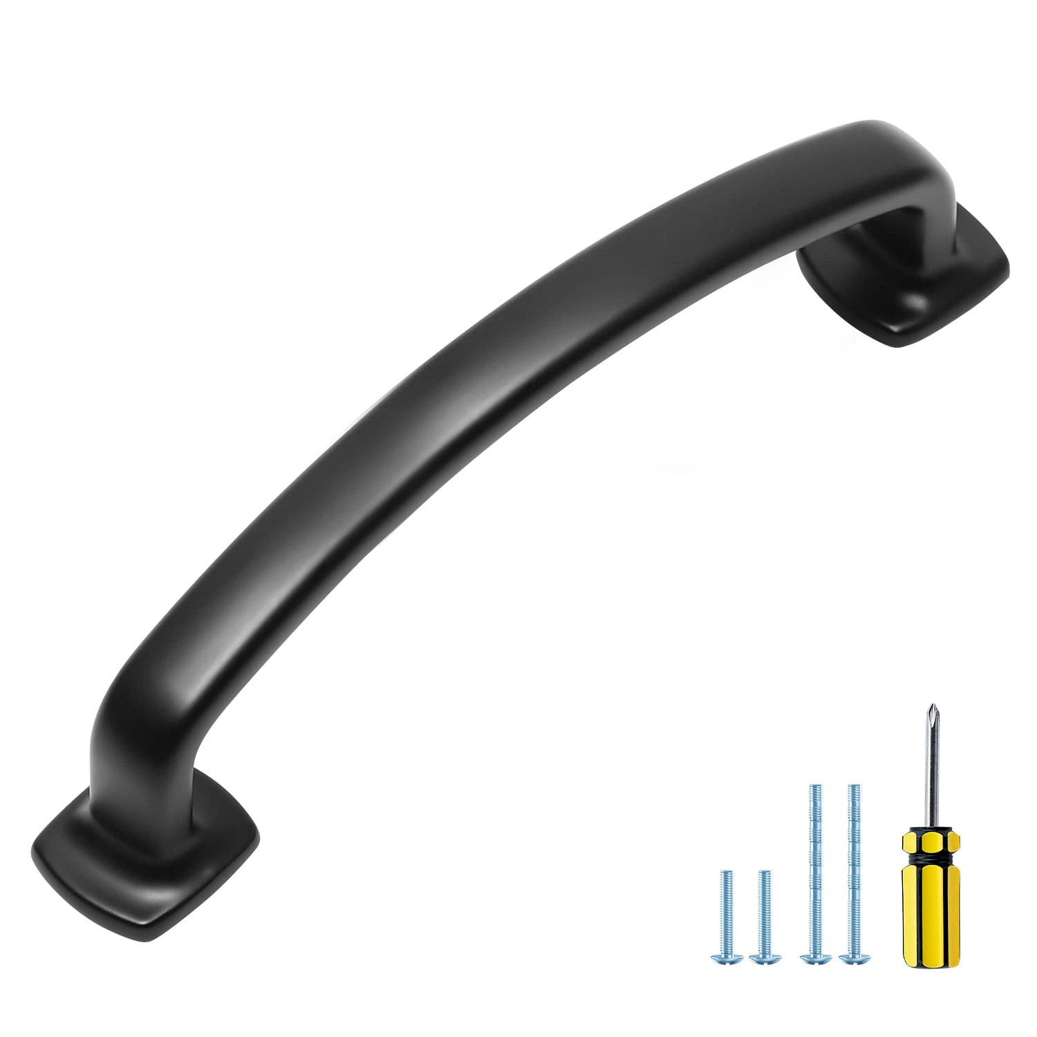 Cabinet Pulls Ravinte Arch Solid, Pacote Com 10, Preto Fosco, 12 Cm