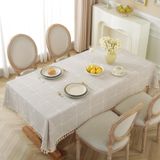Toalha De Mesa Impermeável Alsoo Rustic Xadrez De Algodão De Linho 140x300cm