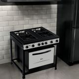 Fogão Semi-industrial 4 Queimadores Com Forno 112