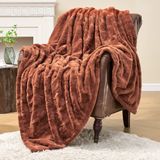 Cobertor Krifey Faux Fur Super Soft Cozy Camel 125x150cm
