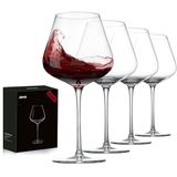 Conjunto De Taças De Vinho Jbho De 4 Cristais Soprados À Mão De 620 Ml